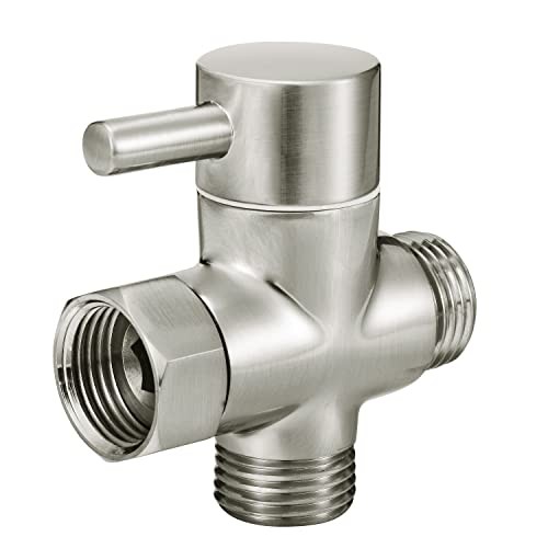 Solid Brass 3-way G1/2 Shower Diverter () Brushed Nickel