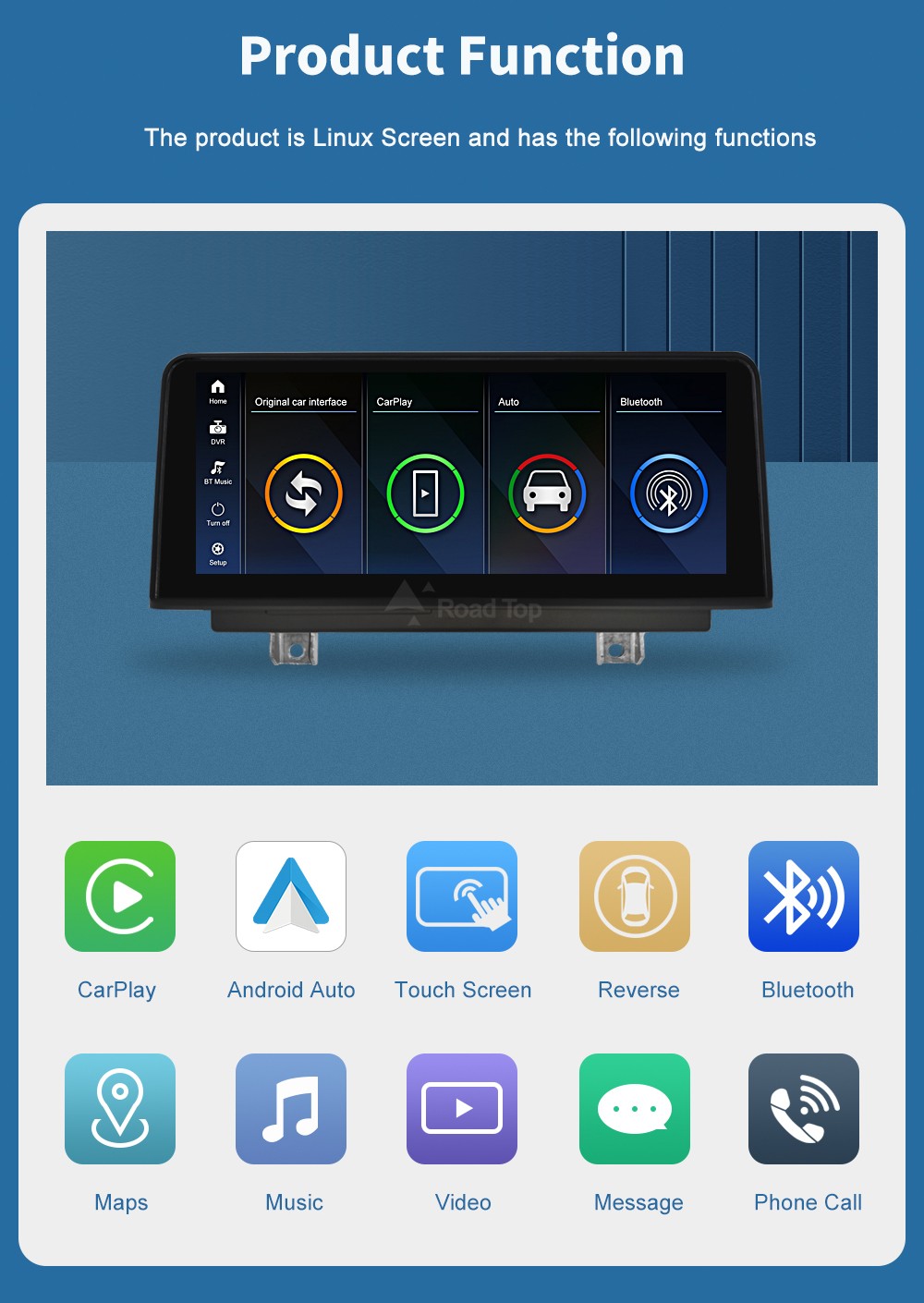 10.25"CarPlay Linux Touch Screen For BMW 3 4 serie F30 F31 F32 F33 F34 F36 NBT