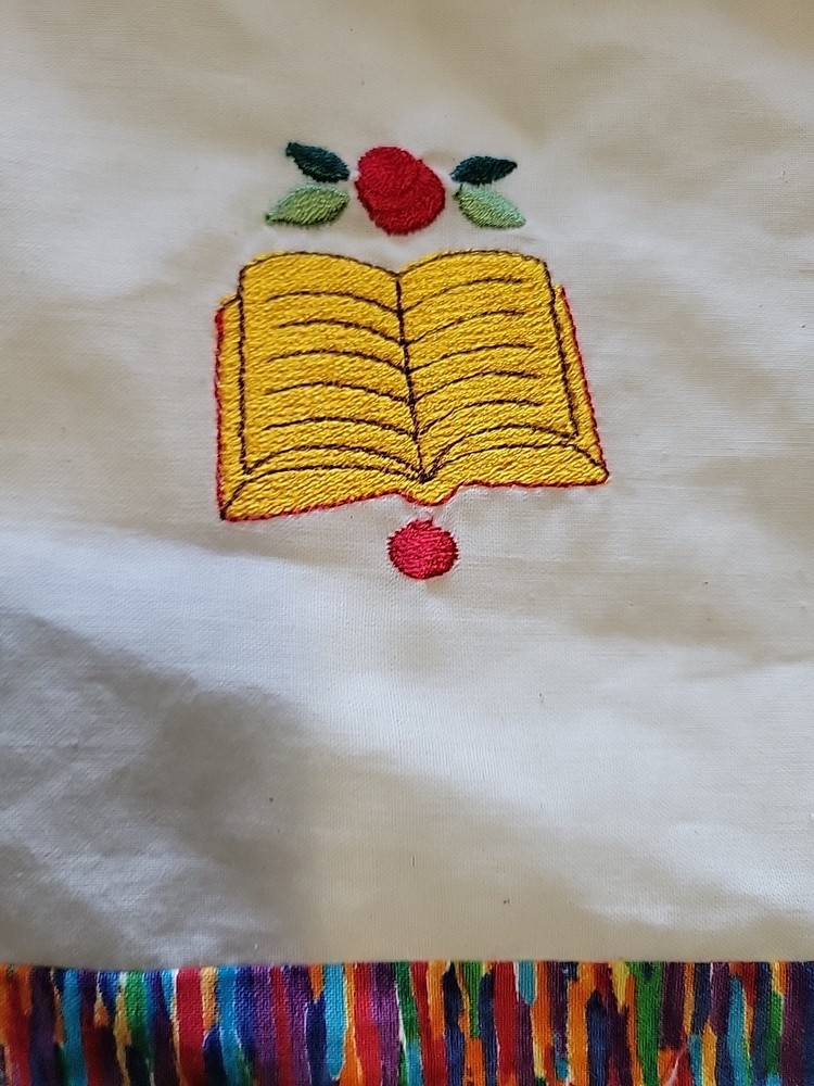 Machine stitched Patchwork Quilt Top Machine Embroidered Squares Sewing Themed