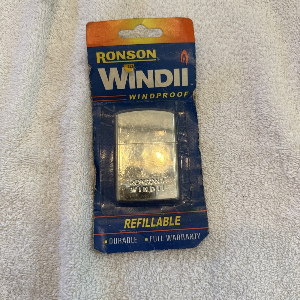 VTG RONSON WINDII WINDPROOF Refillable LIGHTER FLIP TOP - NOS Chrome