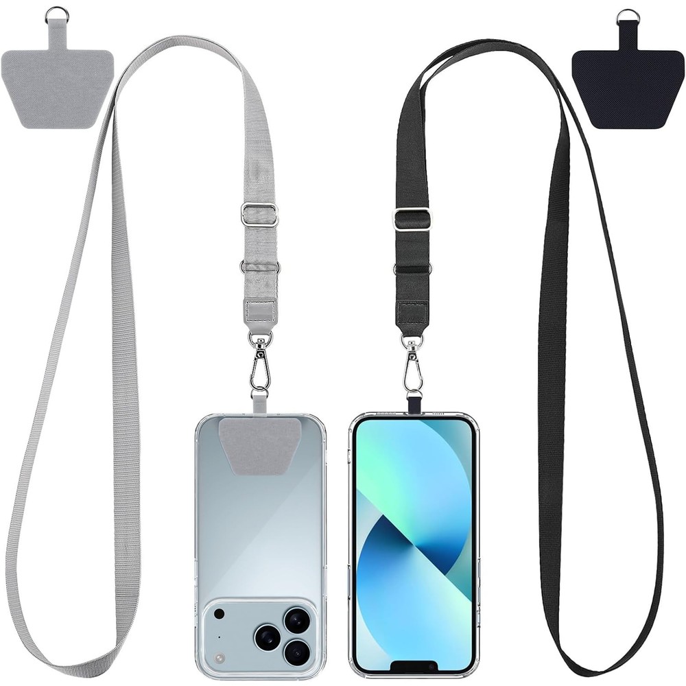 Bestac Adjustable Phone Strap - Multifunctional regular size, Black+gray
