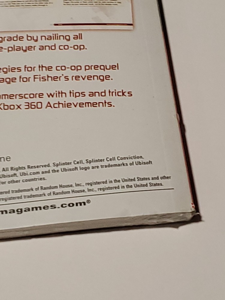 Tom Clancy's Splinter Conviction Xbox 360 Strategy Guide #1770