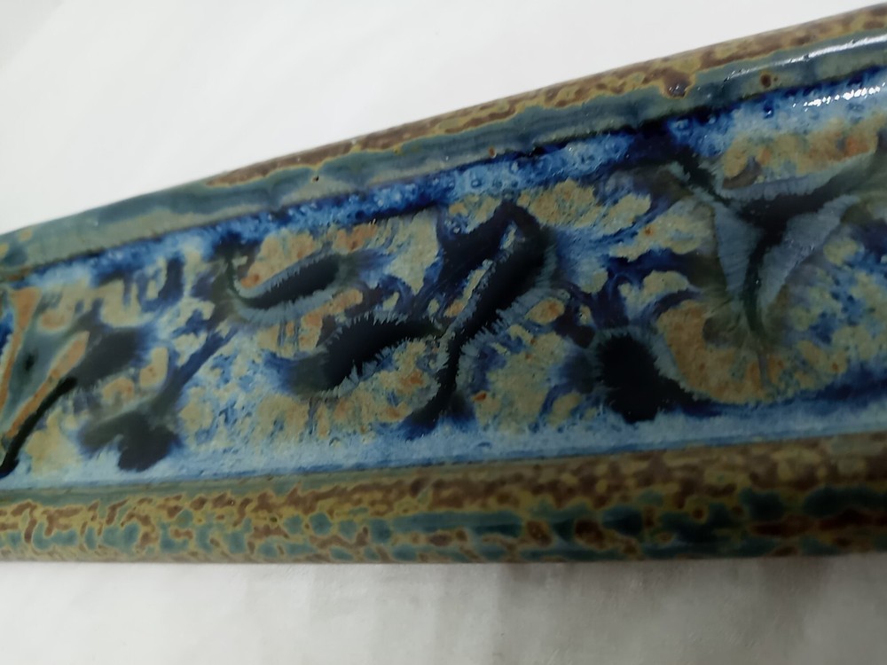 Vtg. Glazed Ceramic Incense Holder . Signed Ray