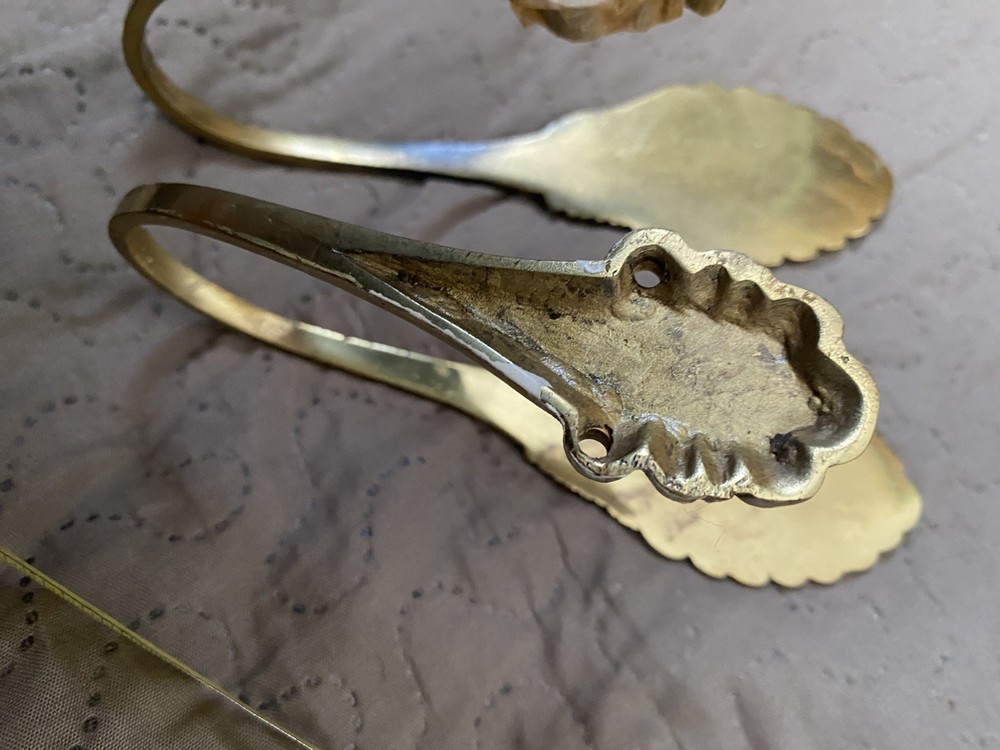 Vintage Brass Curtain Tie Backs Hooks