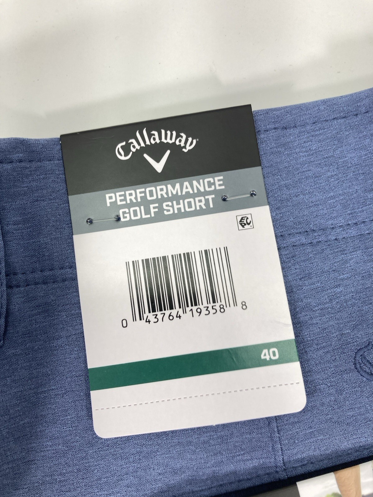 Callaway Performance Golf Shorts Men Size 40X10 Blue Flat Front Stretch NWT