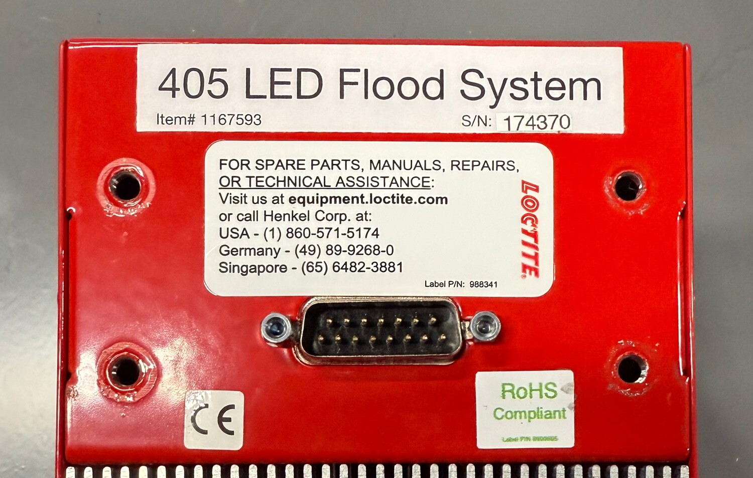 Loctite Henkel 1167593 LED UV Curing Flood System 405 405nm Array Tested