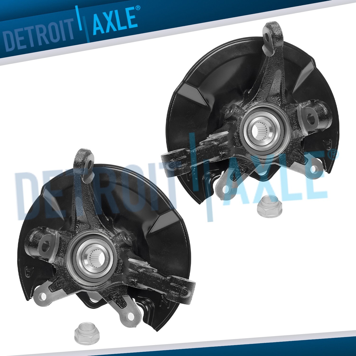 Pair Front Steering Knuckle & Wheel Hub Bearing for 2006 2007 - 2011 Honda Civic