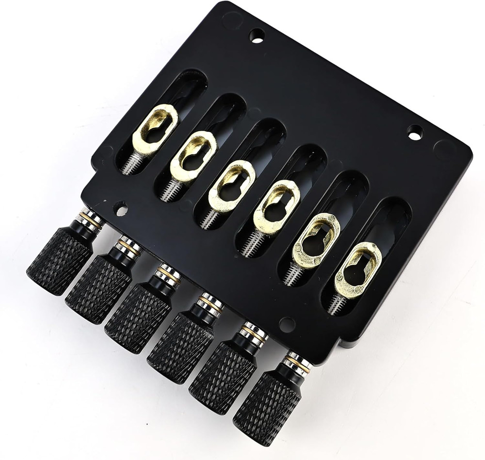 Black 6 String Headless Guitar Bridge Tremolo System