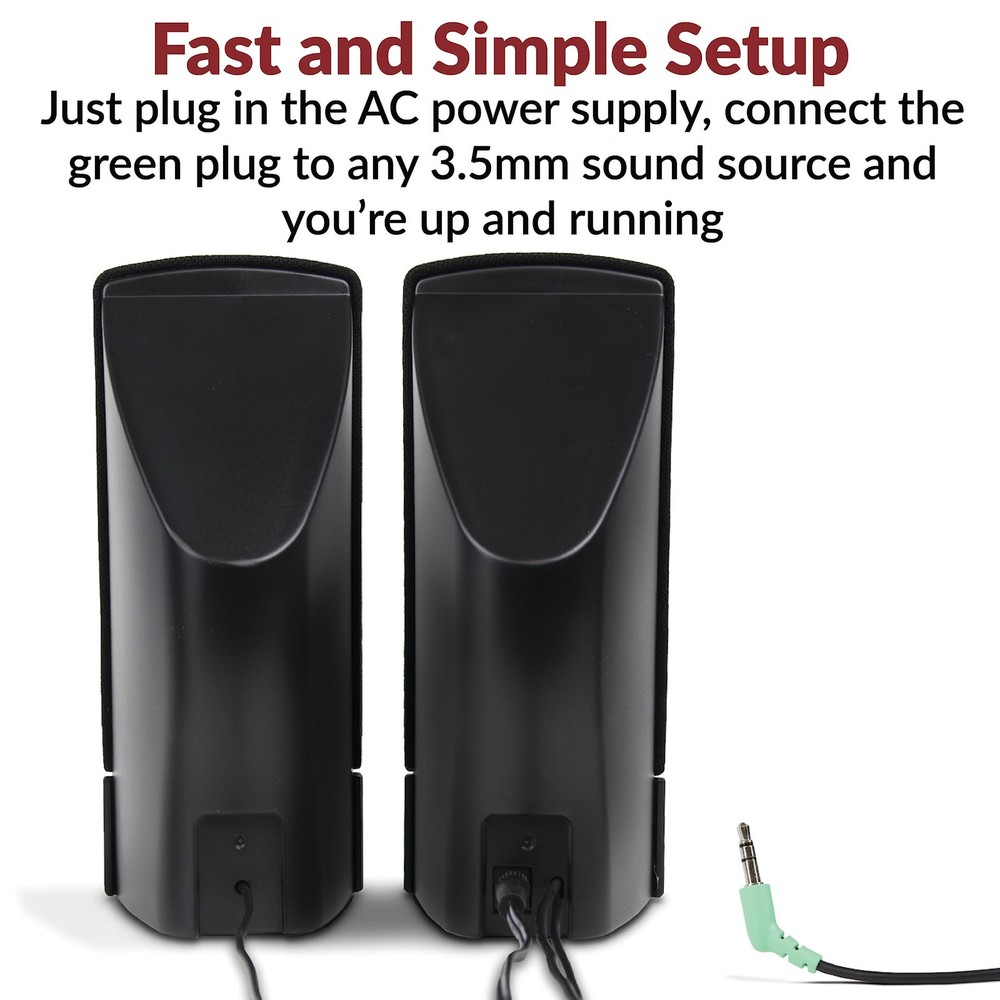 CA-2014 Computer Speakers Full Stereo Sound Convenient Controls Easy Setup