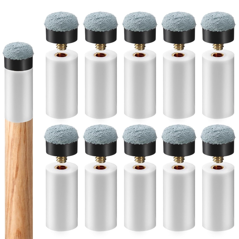 ElevateTech 10 Sets Billiard Cues Tips Replacement Kit with White Pool