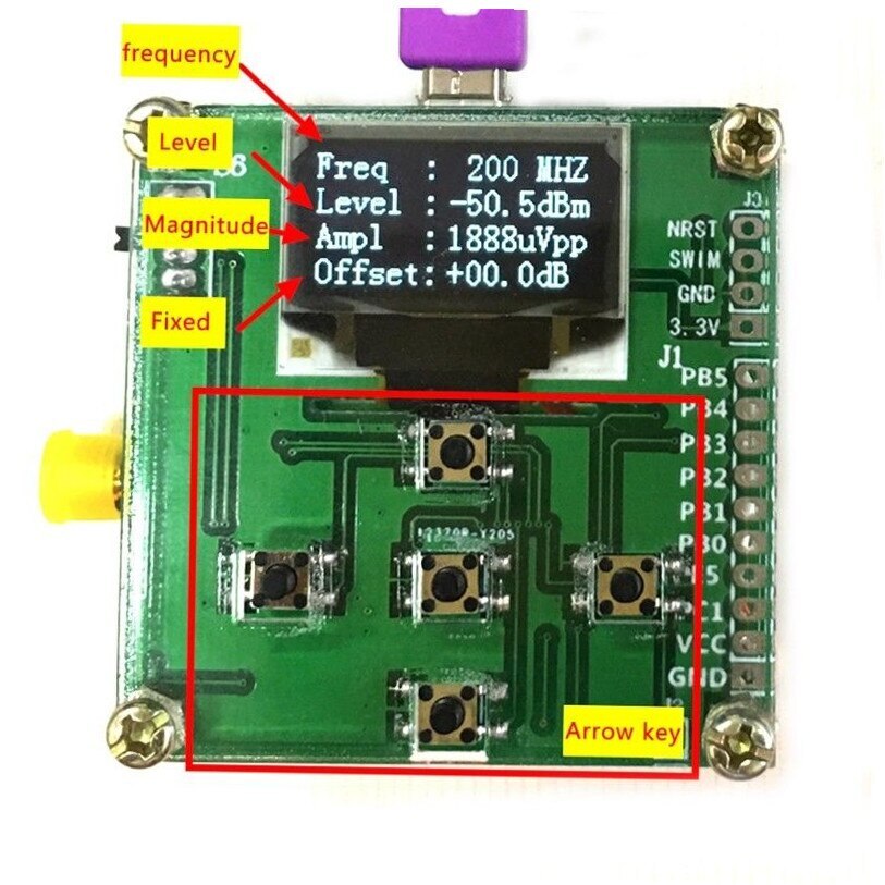 New 8GHz OLED RF Power Meter RF Attenuation Value Settable PC Sofware