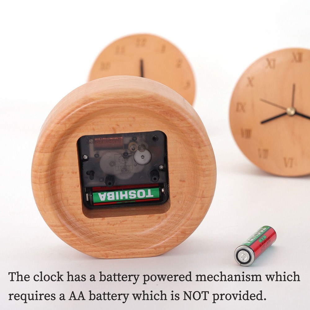 Wooden Bed Side Tabletop Clock Creative Home Decor With Battery