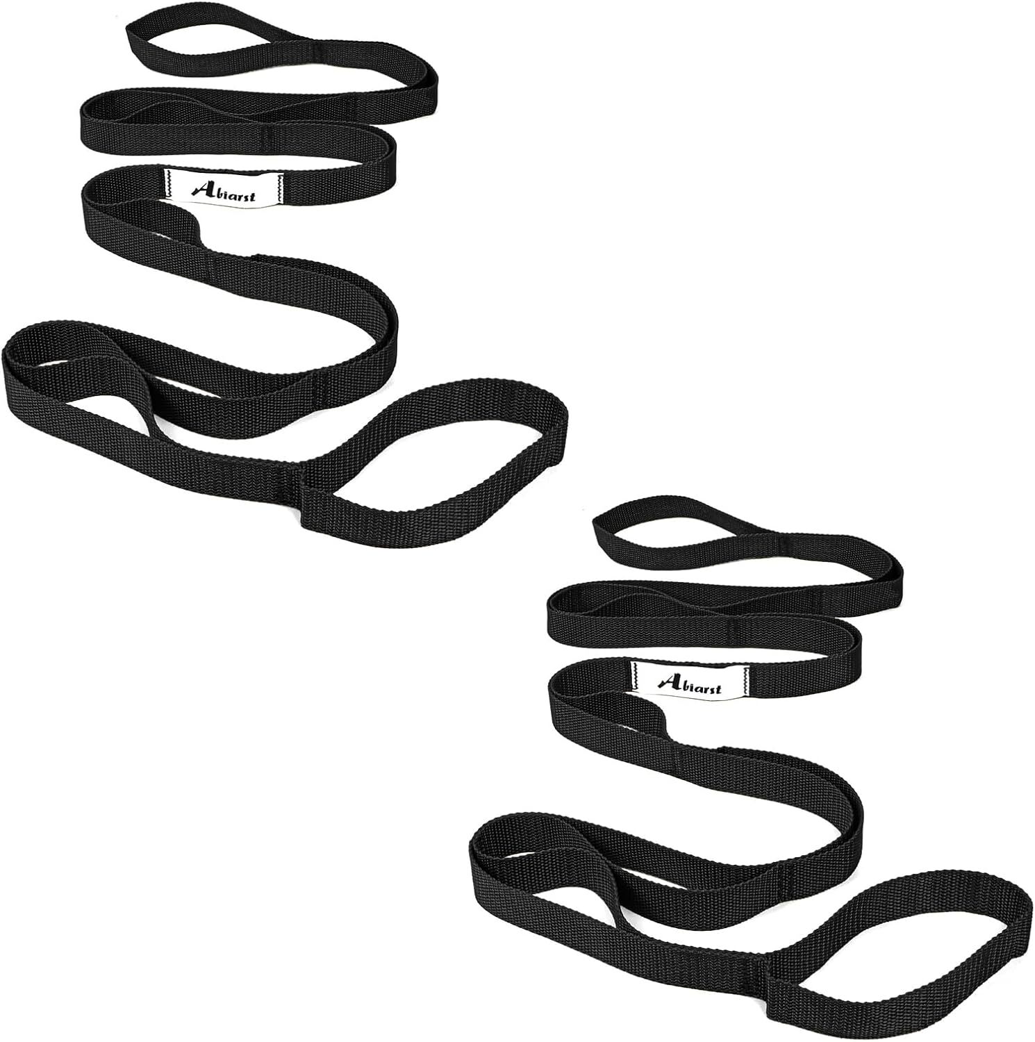 Abiarst Stretching Strap Yoga Strap for Physical Therapy, 10 Loops Yoga Strap...
