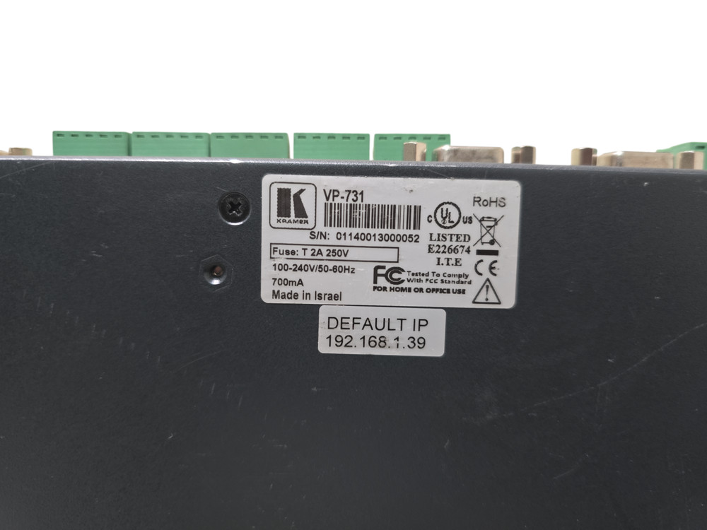 Kramer VP-731 Presentation Switcher/Scaler 9-Input Tested