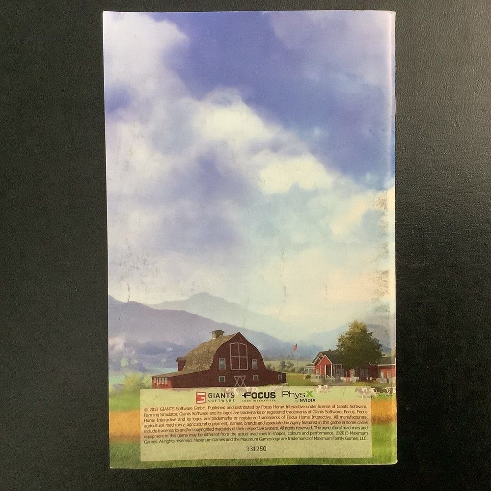 Farming Simulator Microsoft Xbox 360 Instruction Manual Only