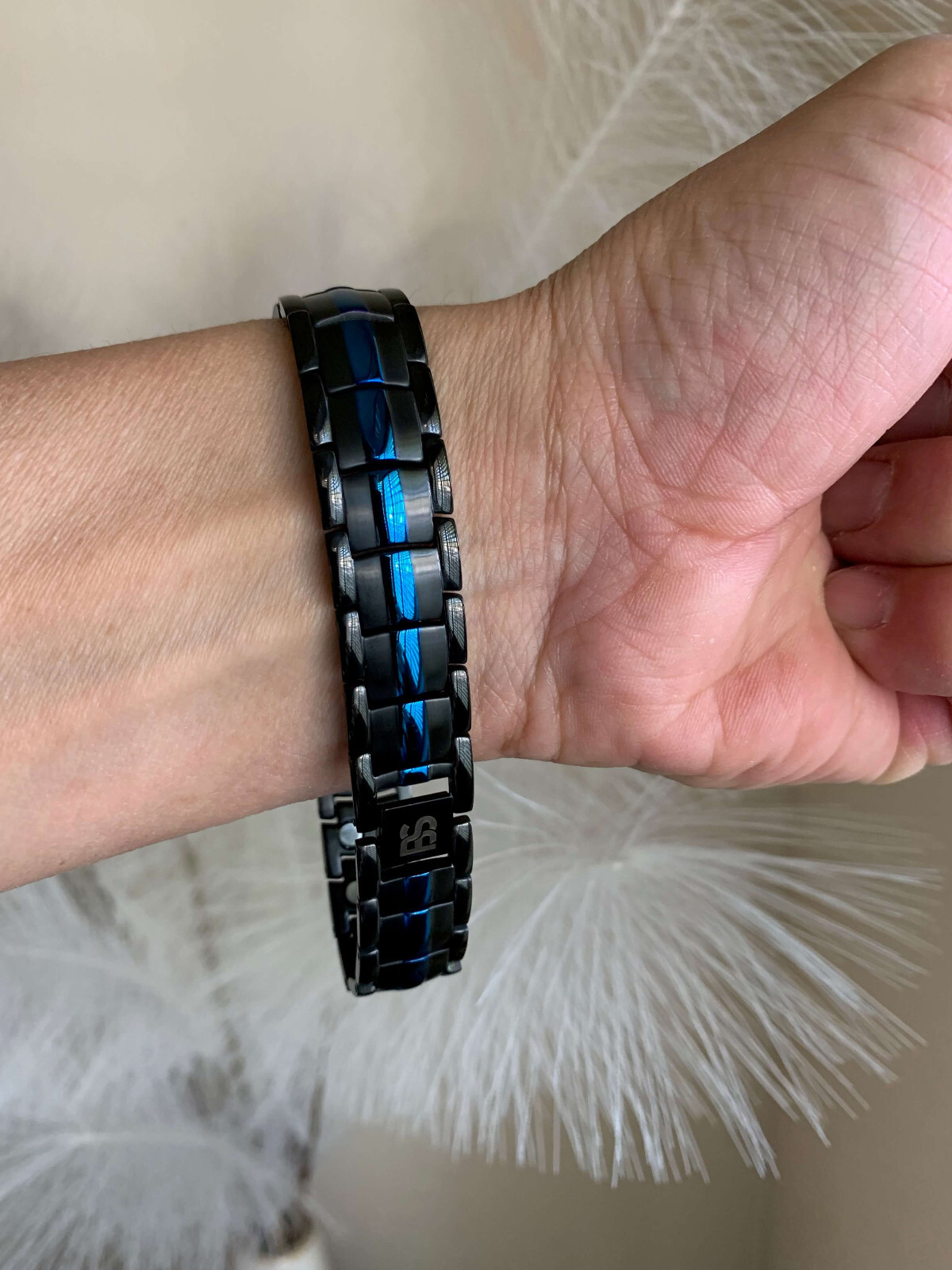 Elegant Blue Magnetic Bracelet Arthritis Pain Energy Balance Joy Great Gift Men