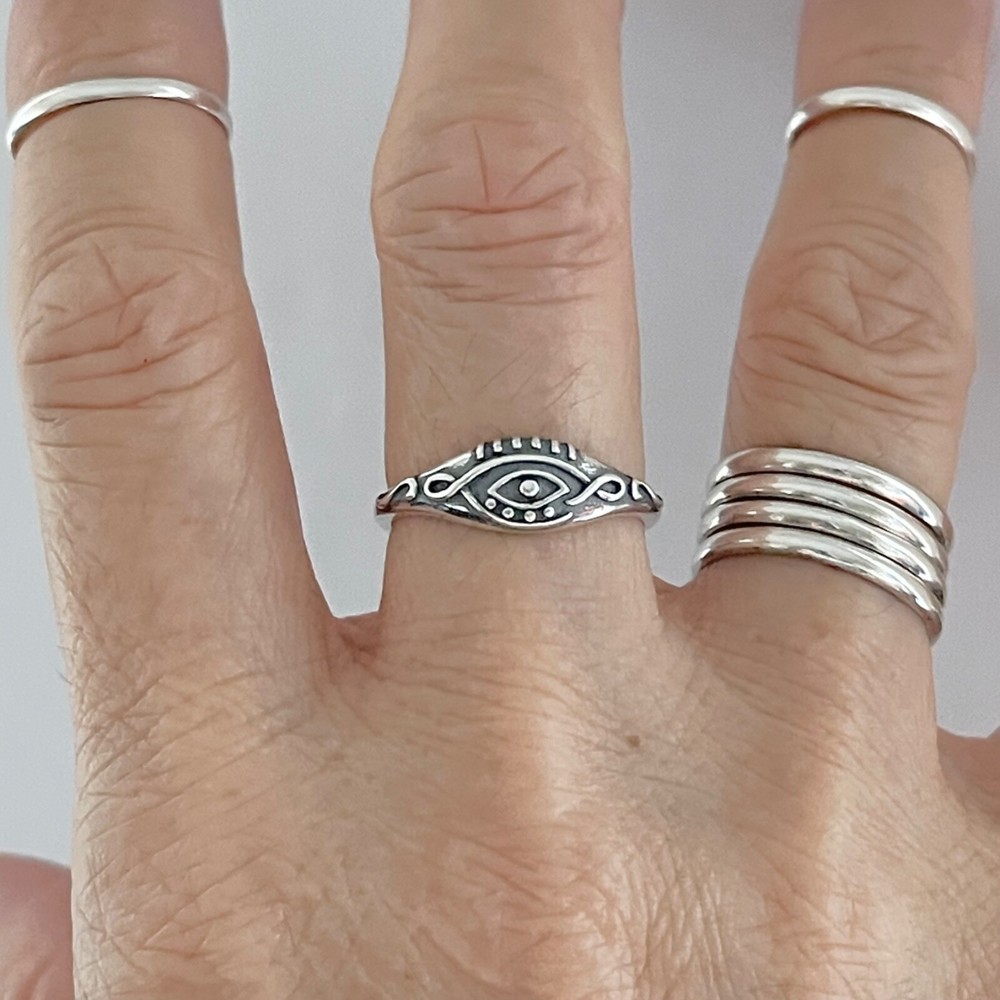 Sterling Silver Celtic Eye Ring, Protector Ring, Silver Ring, Evil Eye Ring