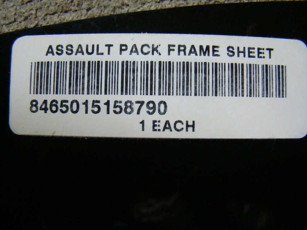 USMC MARPAT ILBE Assault Pack - Flexible Plastic Frame Sheet Panel insert - NEW