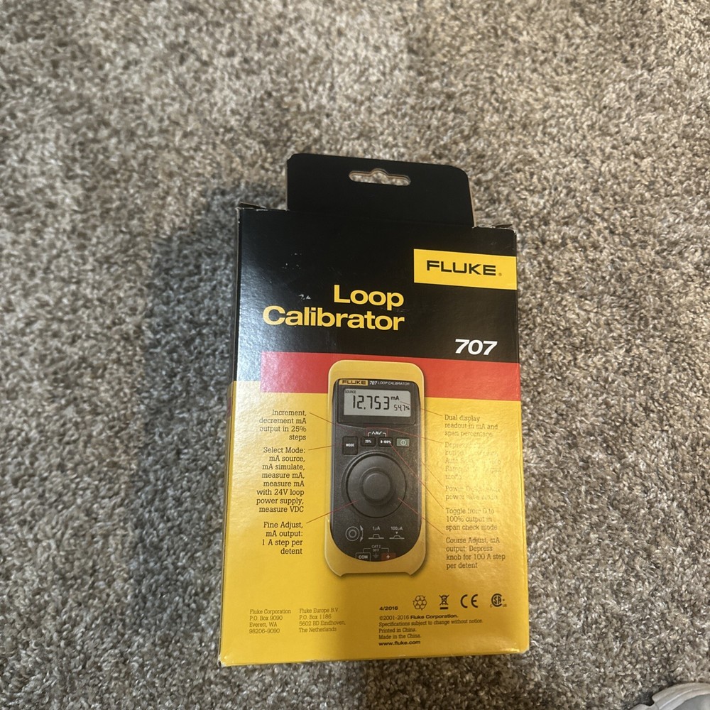 New Fluke 707 Current Loop Calibrator with Quick Click Knob.