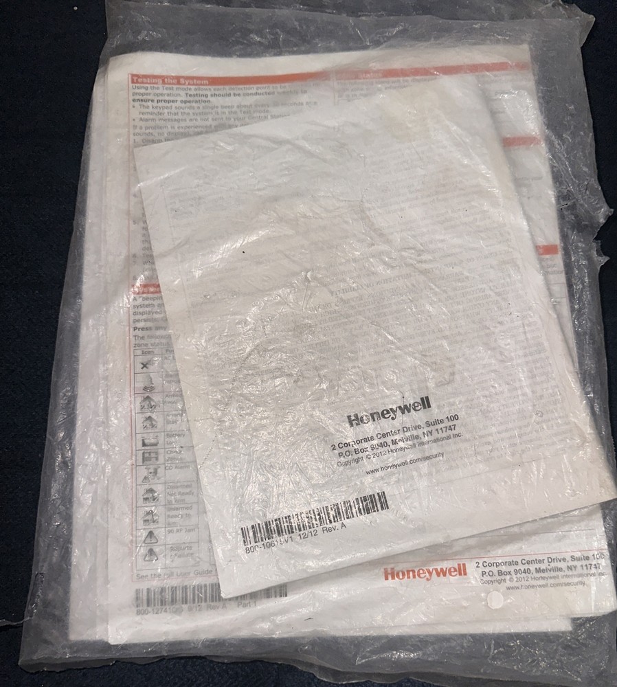 Honeywell Lynx Touch Security System Programming Guide Home Alarm Panel