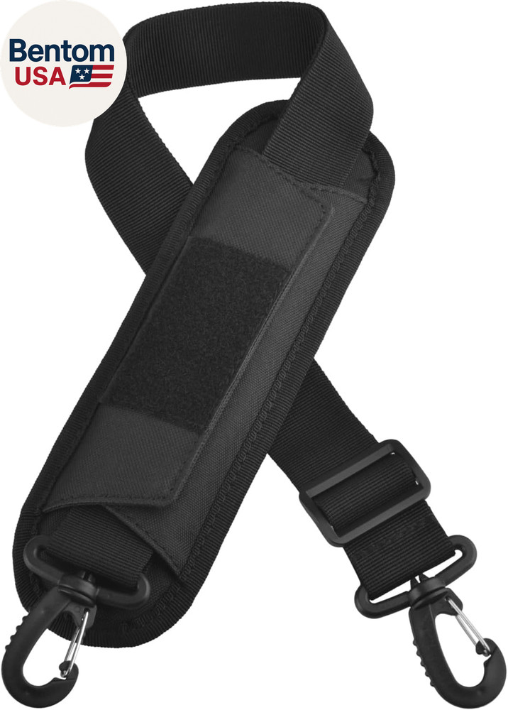 Bag Shoulder Strap Replacement Adjustable Strap with Padded Metal Hooks for Cros