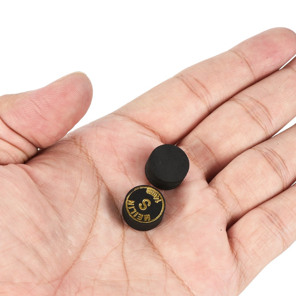 14mm Billiard Stick Tips, 2pcs Soft Multiple Layer Billiard Accessories, Black