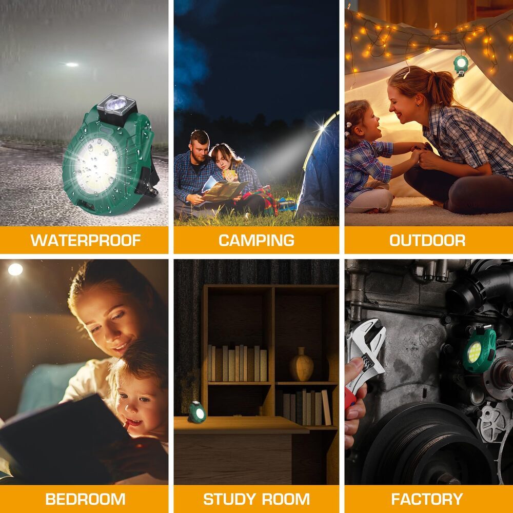 EverBrite 2Pack Rechargeable COB Keychain Work Light Magnetic Flashlight 6 Modes