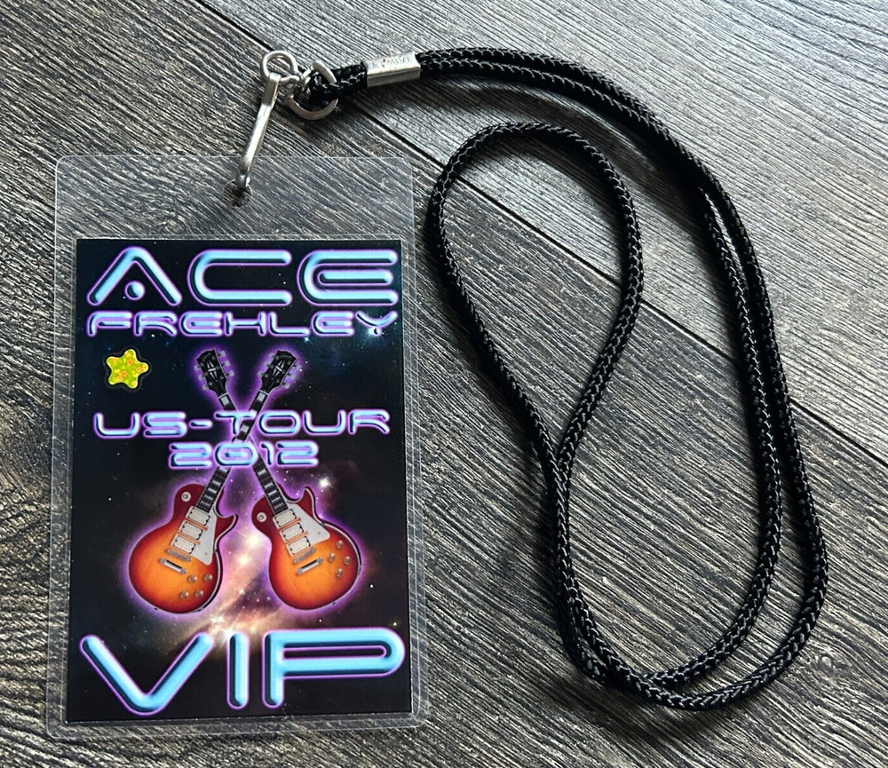 Kiss ACE FREHLEY Laminate Pass US Concert Tour 2012 VIP Les Paul Pass Vintage