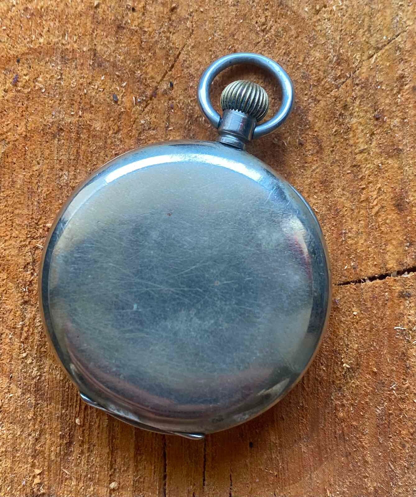 Antique Pocket Watch Mechanical Swiss Ottoman Military Chain Open Face Rare 19th