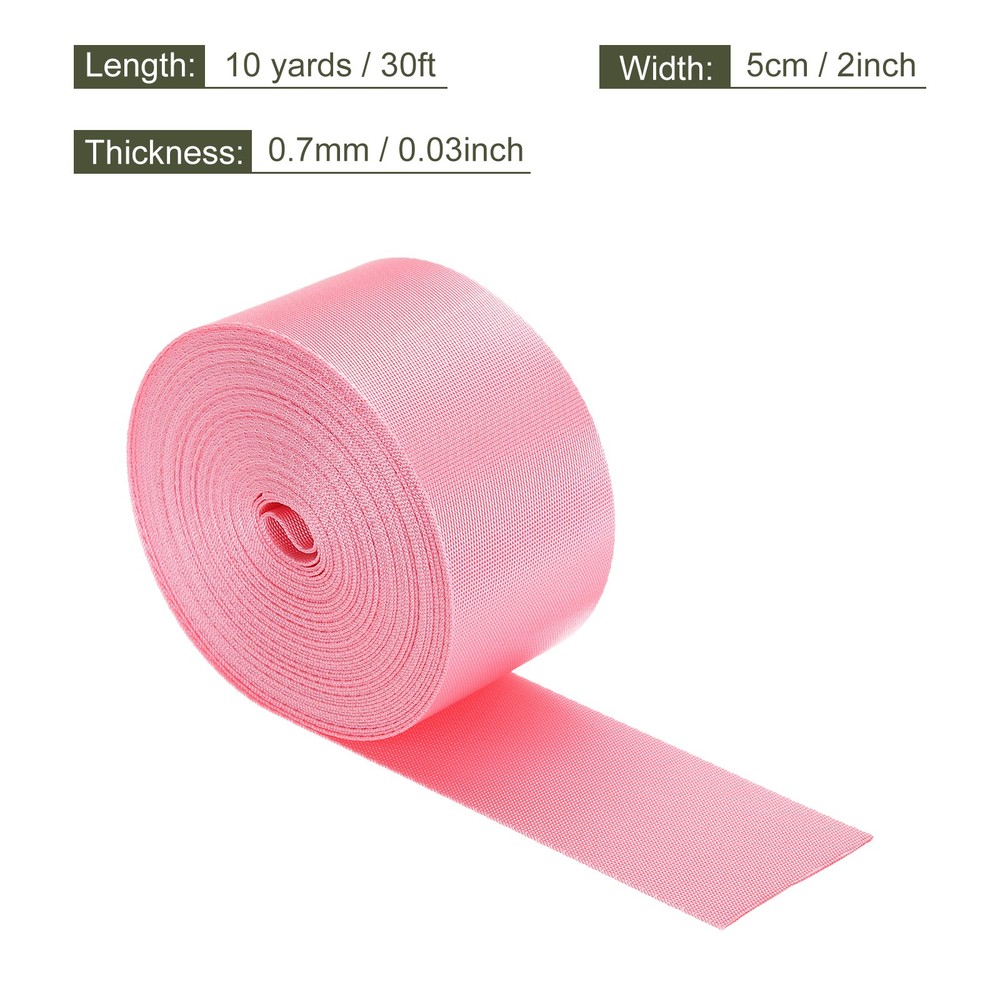 Flat Nylon Webbing Strap 2 Inch 10 Yards Cherry Pink for Backpack