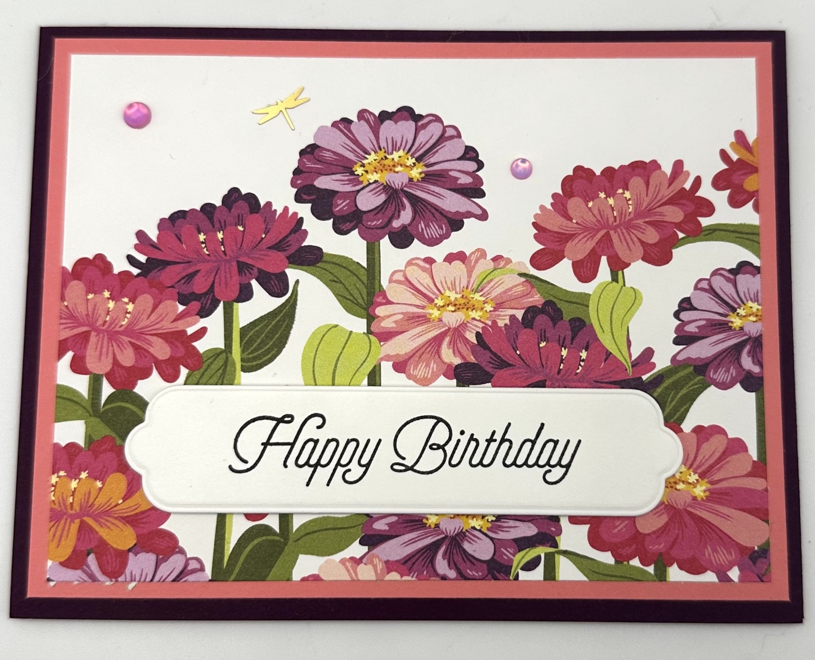 Stampin’ Up! Zinnias Sentiment Variety Card Kit-Set of 5, DSP, Dragonflies, Dots