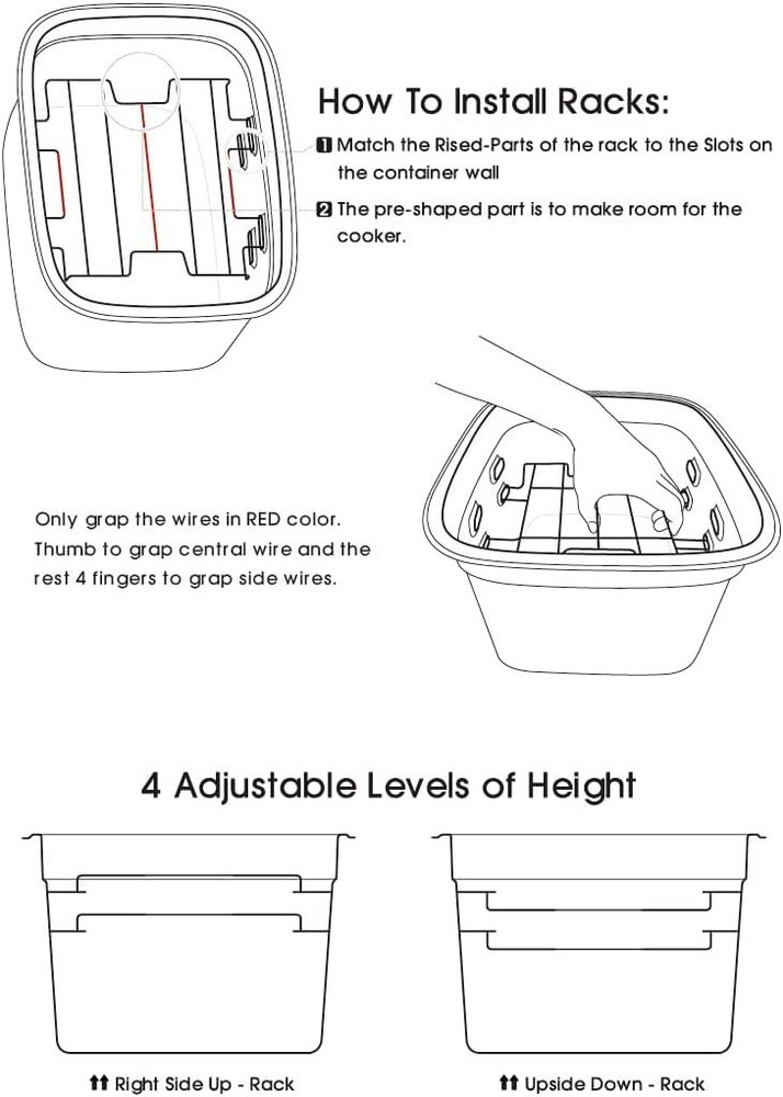 Versatile 12-Quart Sous Vide Container with Built-in Rack and Collapsible Hin...