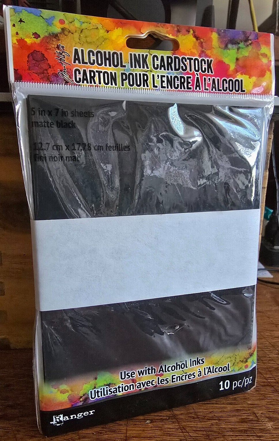 3-pk Tim Holtz RANGER ALCOHOL INK BLACK MATTE CARDSTOCK 5"x7", 10/pk