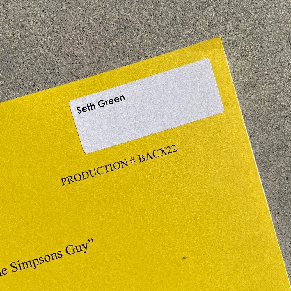 Family Guy Seth Green Chris Griffin 2013 Simpsons Guy Used Table Draft Script
