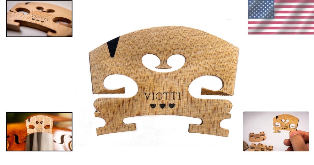 Pre-Cut 4/4 Violin Bridge: Solid Maple & Ebony for Enhanced Sound & Aesthetics