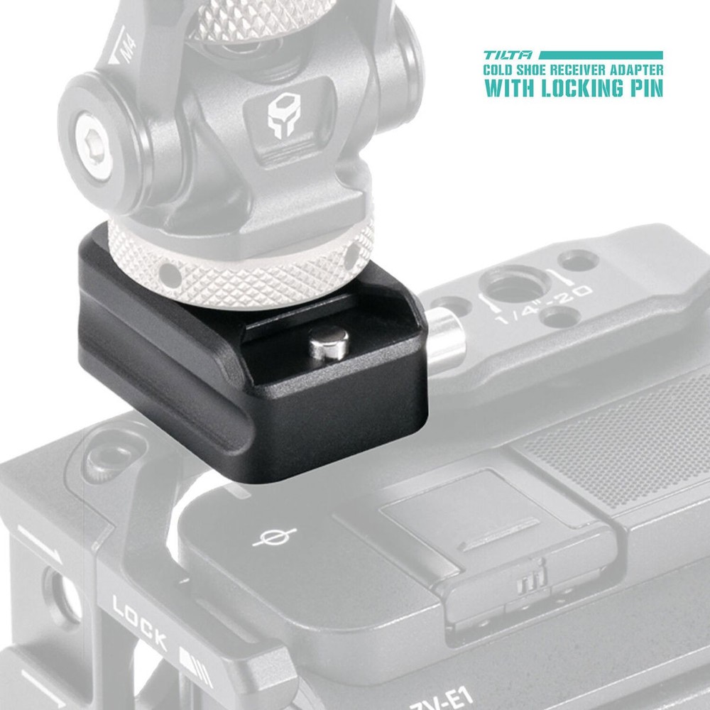 Tilta Cold Shoe Receiver Adapter with Locking Pin, Black