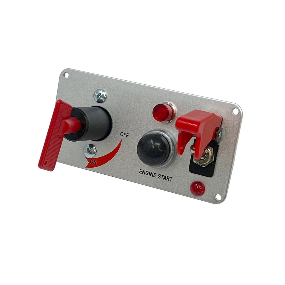 Ignition Switch Panel with Light Battery Disconnect Push Button Start Toggle - 2