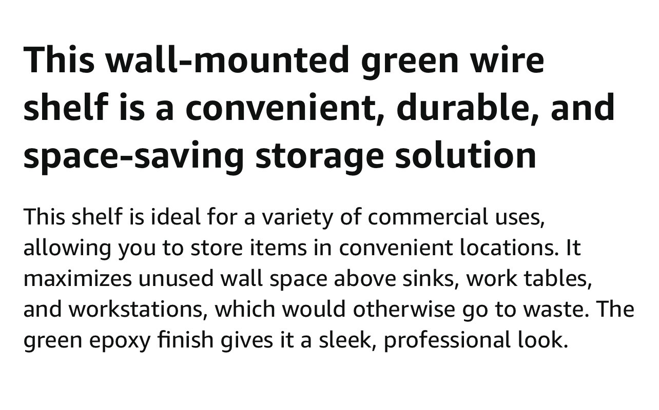 Set of (4) Krollen Industrial 24" x 60" Green Epoxy Wire Wall Mount Shelf