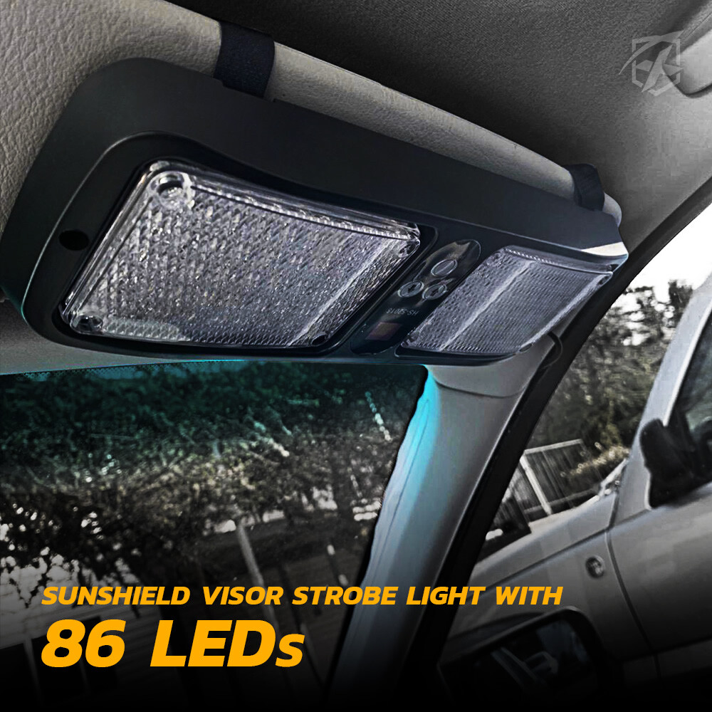 Xprite Amber/Yellow 86 LED Strobe Light Sunshield Visor Mount Emergency Warning