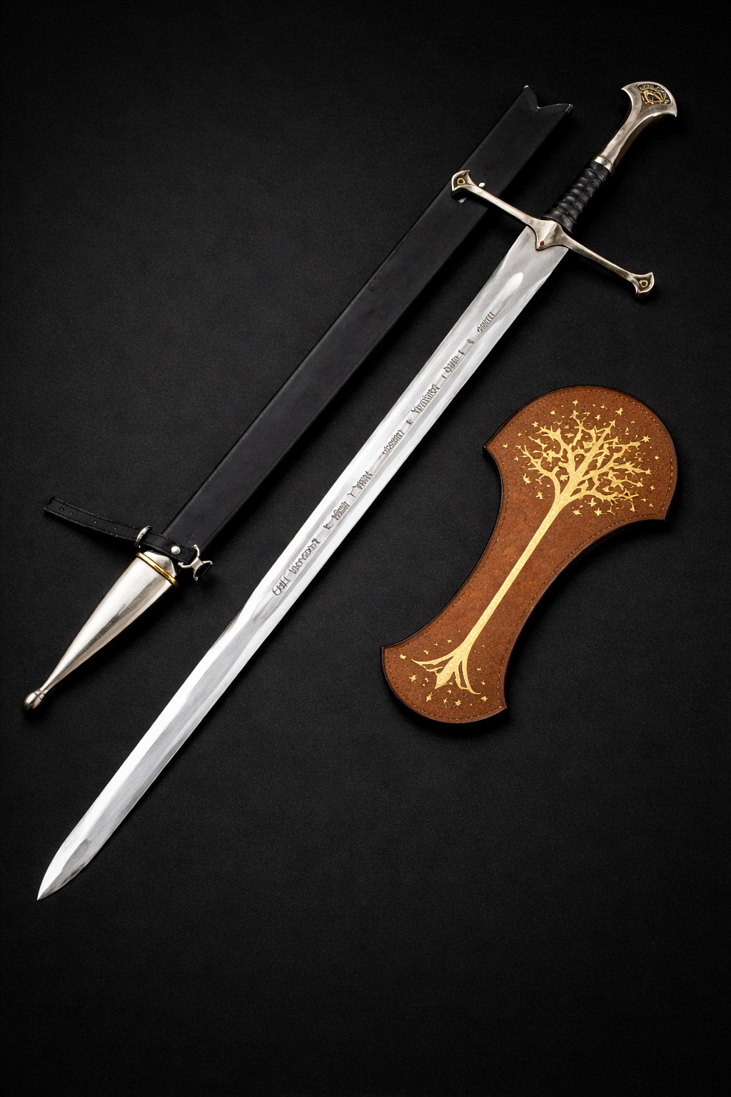 King Aragorn Anduril Narsil Sword with Scabbard, LOTR Sword