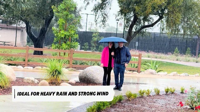 Large Windproof Travel Umbrella - Auto Open Close, Compact, Durable, Waterproof,
