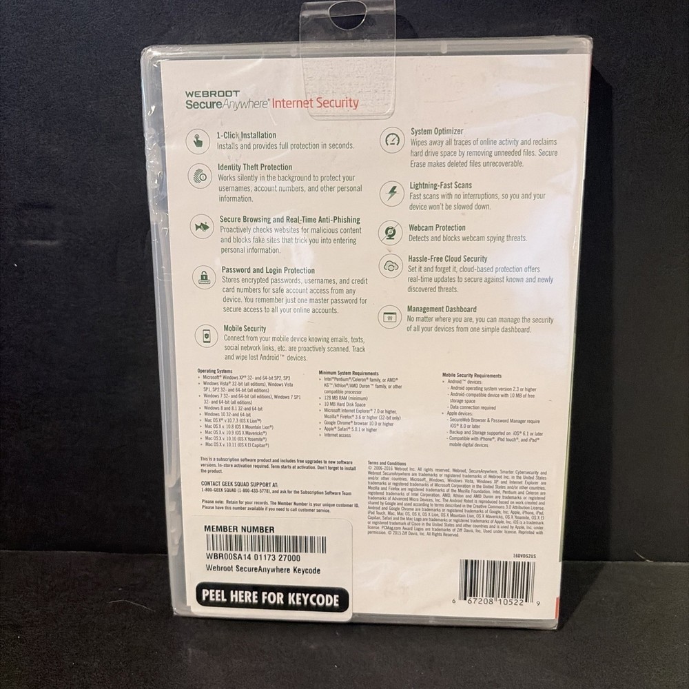 Webroot Secure Anywhere Internet Security Factory Sealed NEW
