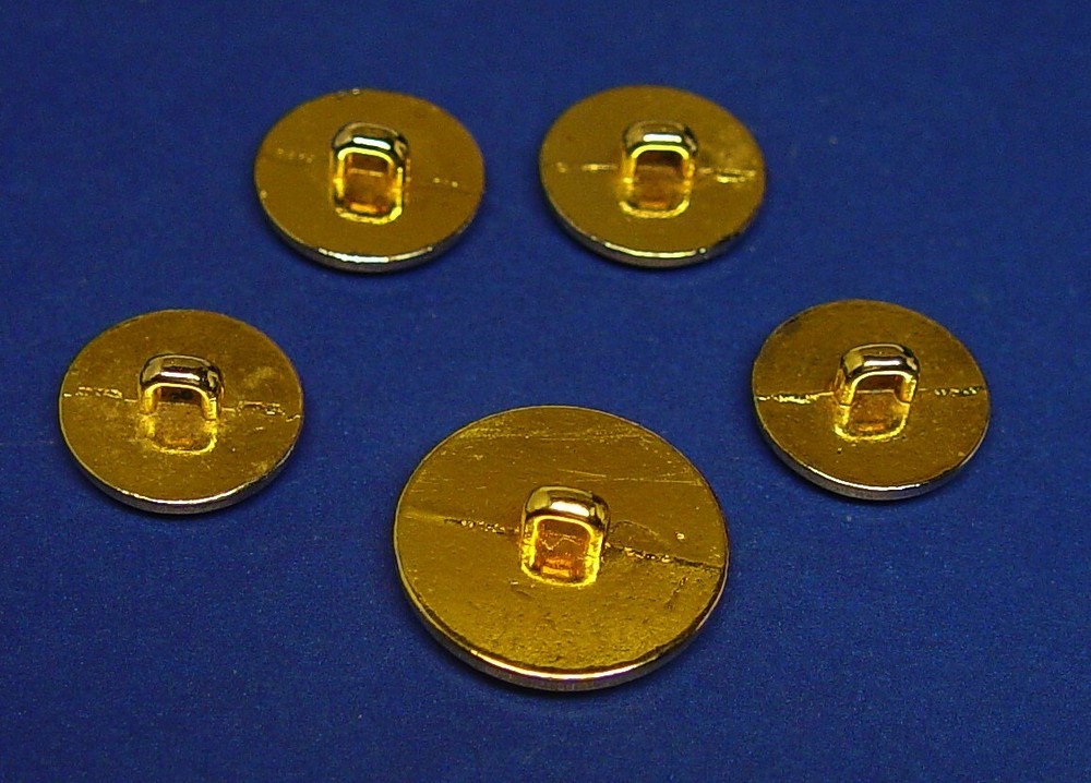 HART SCHAFFNER MARX replacement buttons 5 gold tone solid metal Good Used Cond.