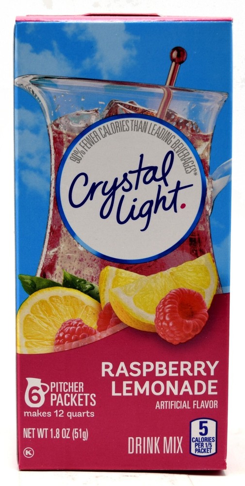 12 12-Quart Boxes Crystal Light Raspberry Lemonade Drink Mix