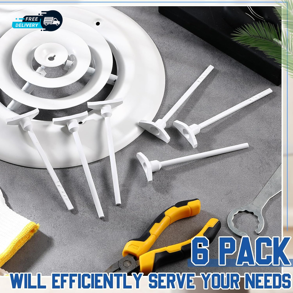 6 Pcs round Ceiling Diffuser Plastic Key Handle Vent Key for Steel Butterfly