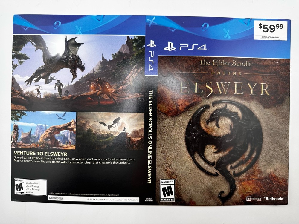 (PS4) Replacement Case Cover Art Insert Only! - Elder Scrolls Elsweyr