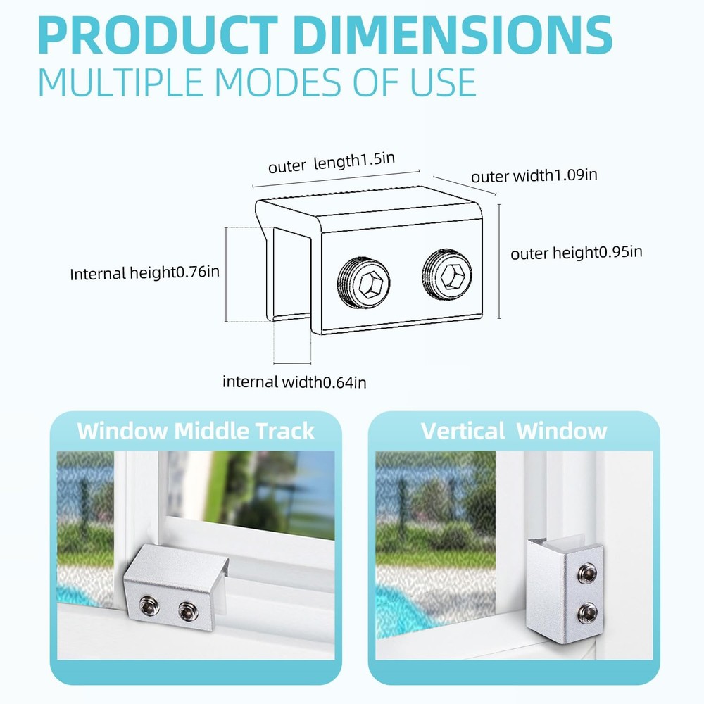 Window Locks4 SetsAlu Alloy material Window Lock for Vertical&Horizontal Slidi
