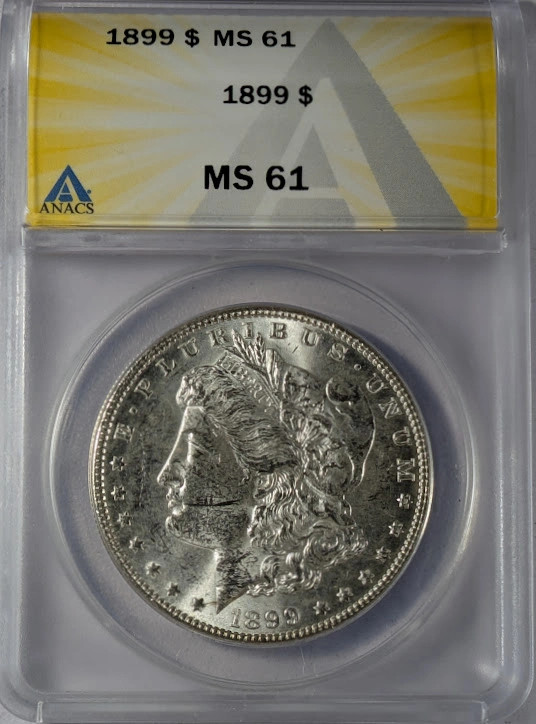 1899 Morgan Silver Dollar ANACS MS-61