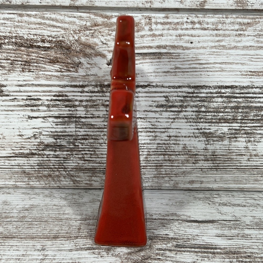 5” Red Ceramic Christianity Cross Hand Painted