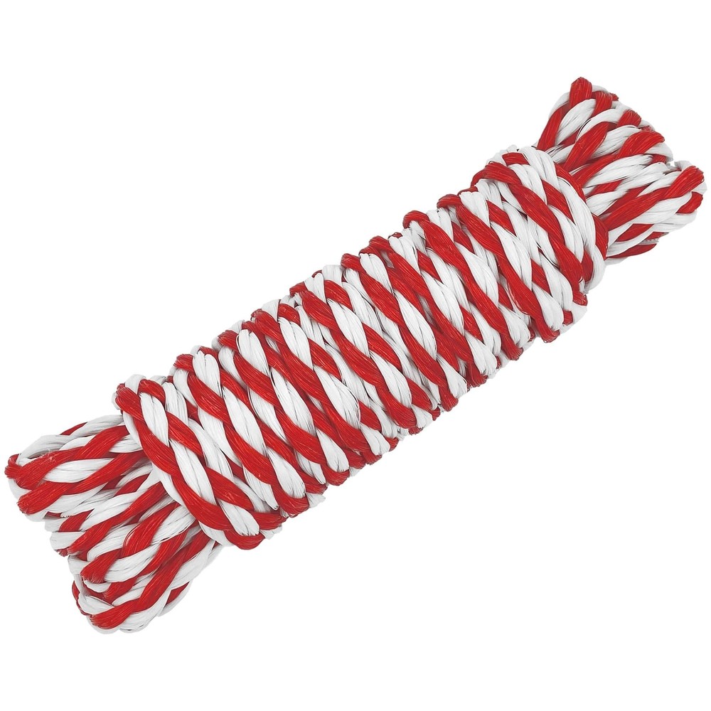 Hollow Braid Polypropylene Utility Line - Red/White